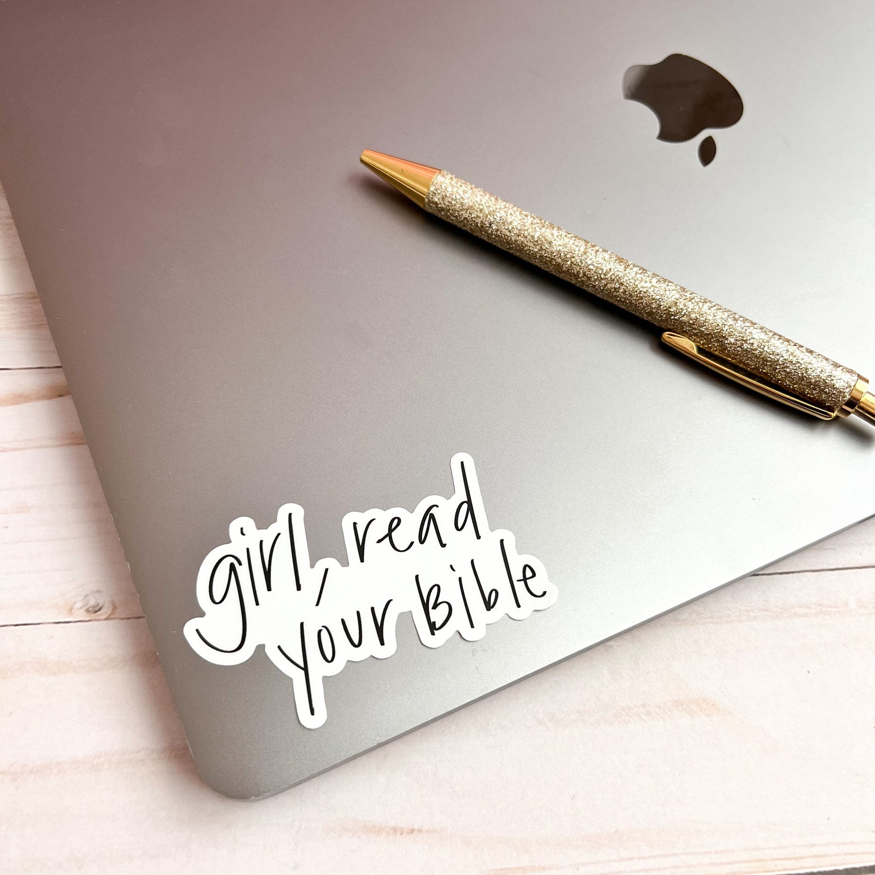 Christian Hand Lettered Sticker | Girl Read Your Bible